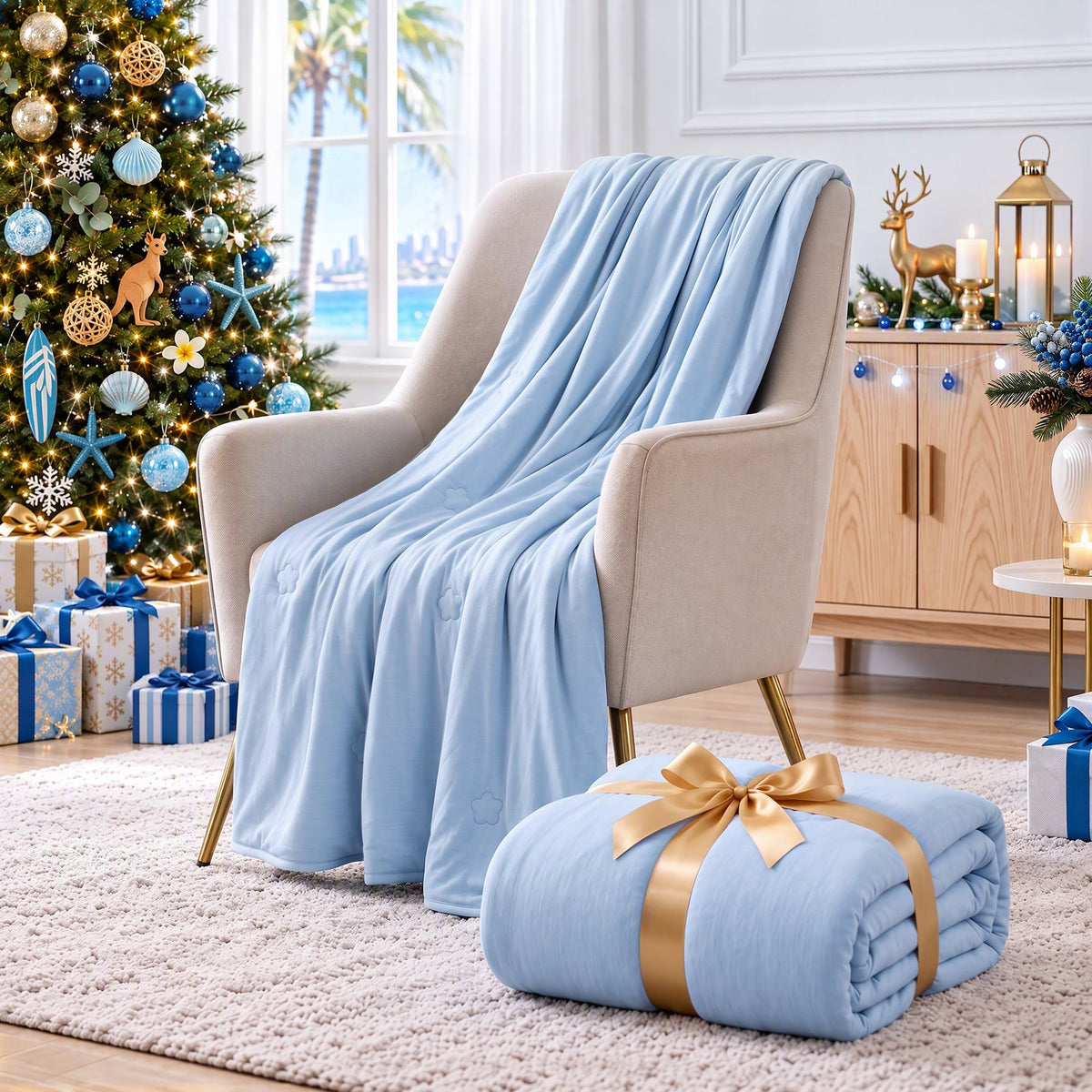 Giselle Cooling Blanket Queen 210cm x 210cm Summer Quilt Double Sided