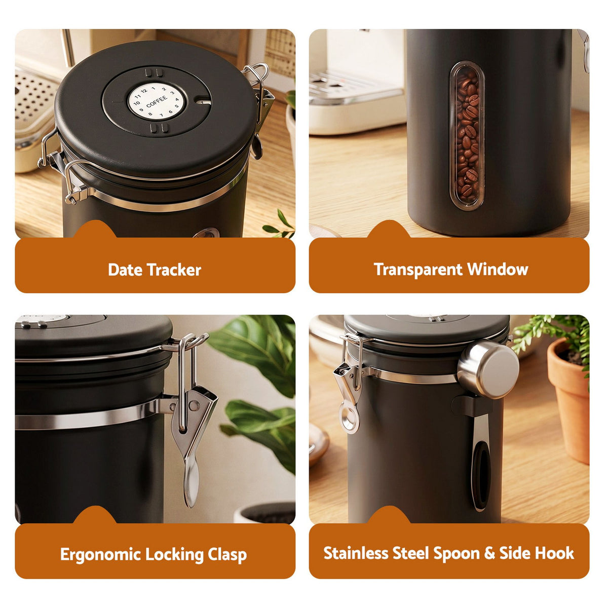 5-Star Chef 1.8L Stainless Steel Coffee Canister