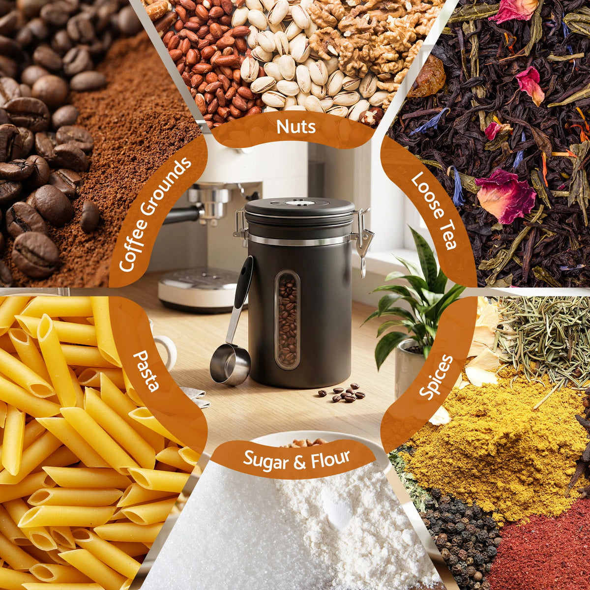 5-Star Chef 1.8L Stainless Steel Coffee Canister