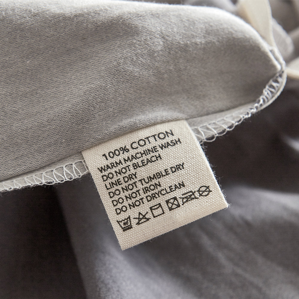 Cosy Club Double Sheet Set Washed Cotton Grey Hypoallergenic