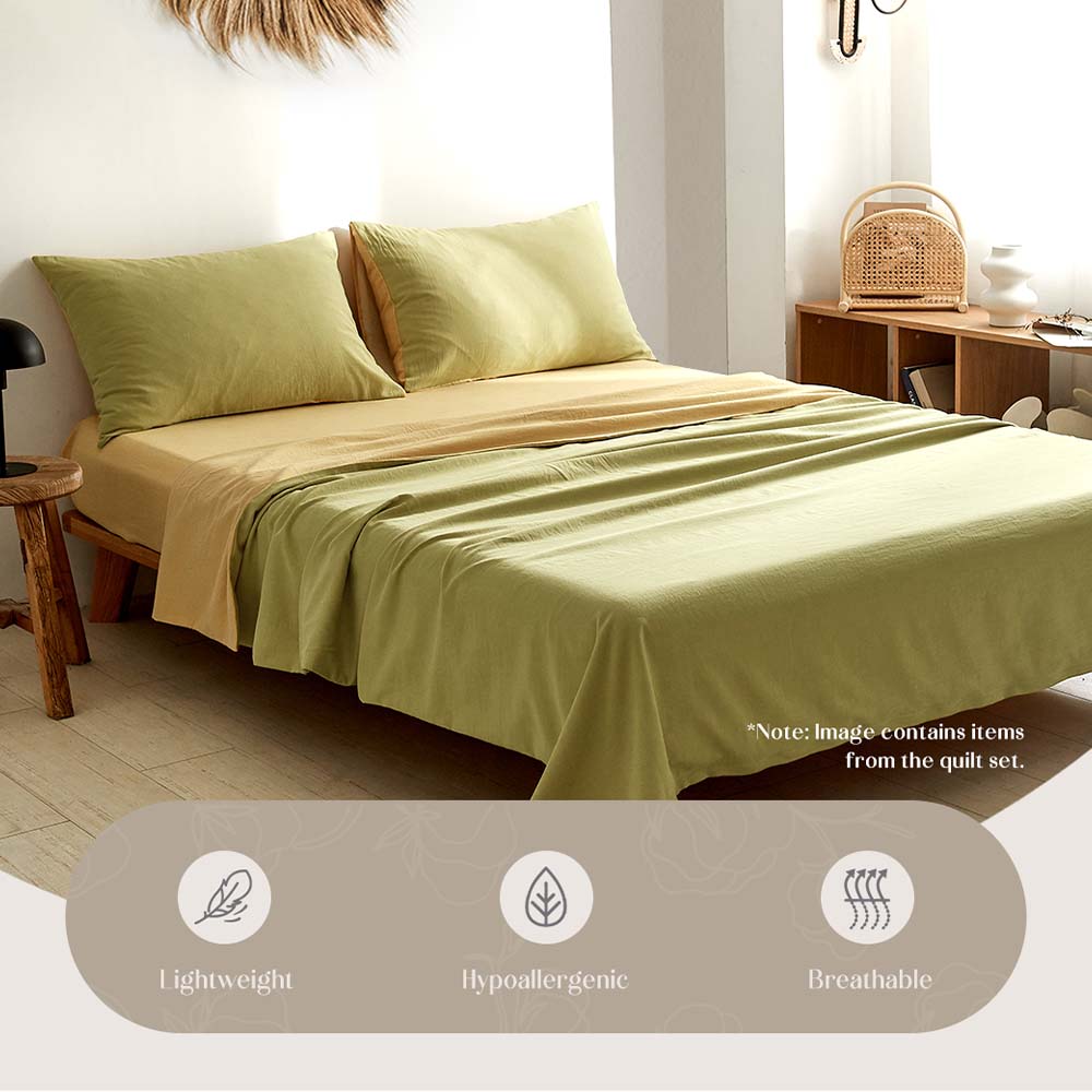Cosy Club Single Bed Sheets Set Cotton Yellow
