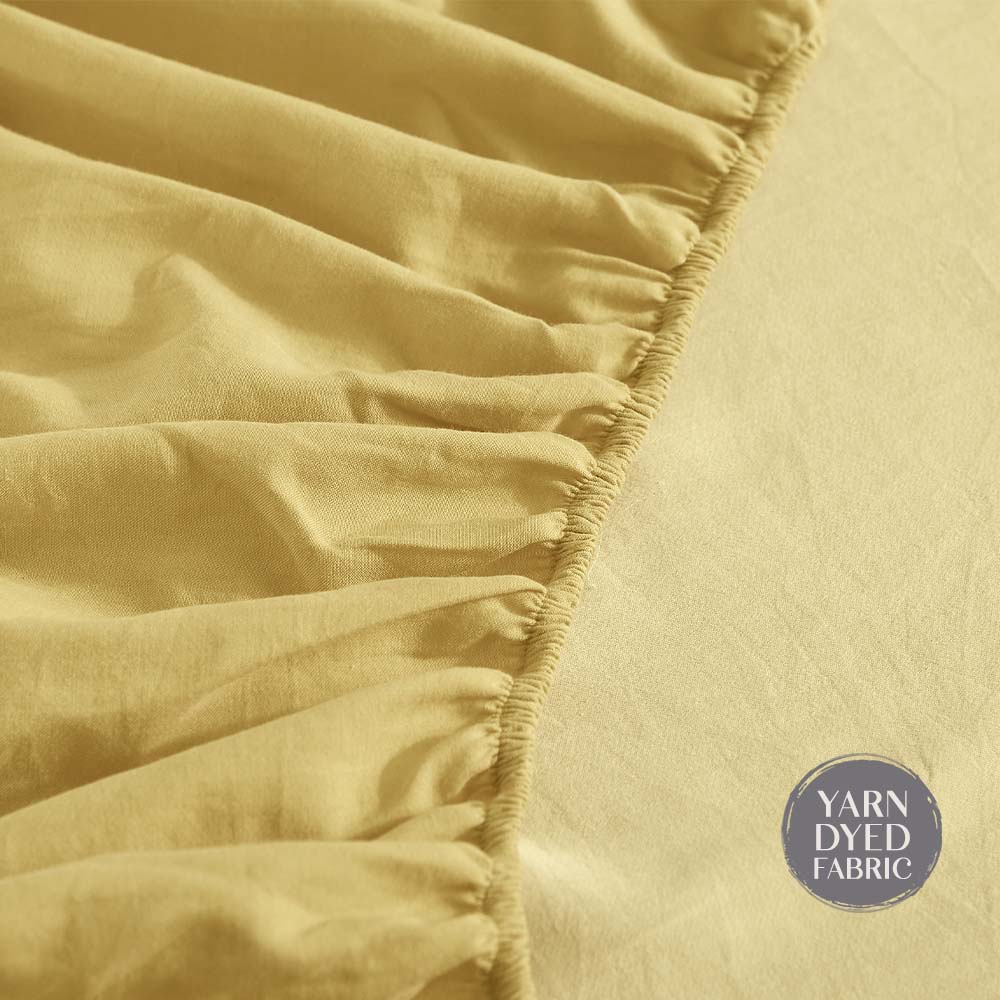 Cosy Club Single Bed Sheets Set Cotton Yellow