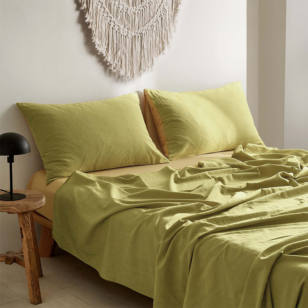 Cosy Club Single Bed Sheets Set Cotton Yellow