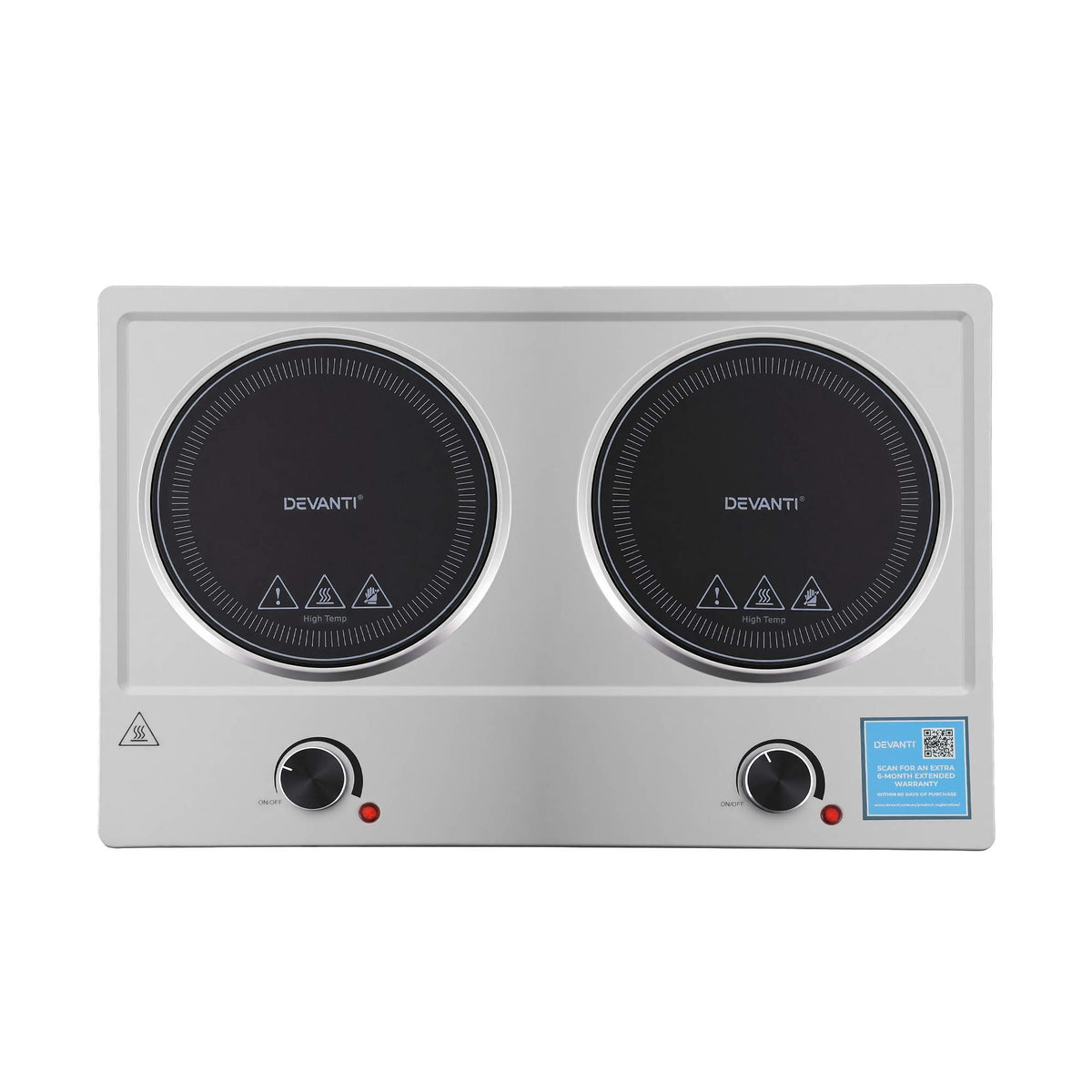 Devanti 2 Hob Ceramic Cooktop Electric Hot Plate Infrared 2400W