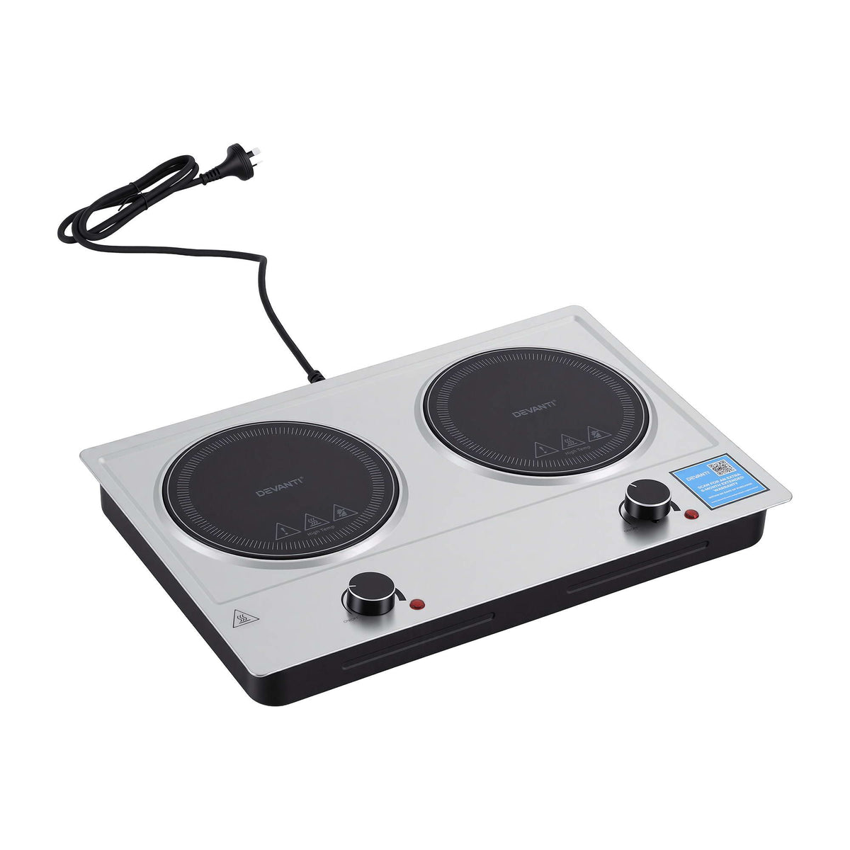 Devanti 2 Hob Ceramic Cooktop Electric Hot Plate Infrared 2400W