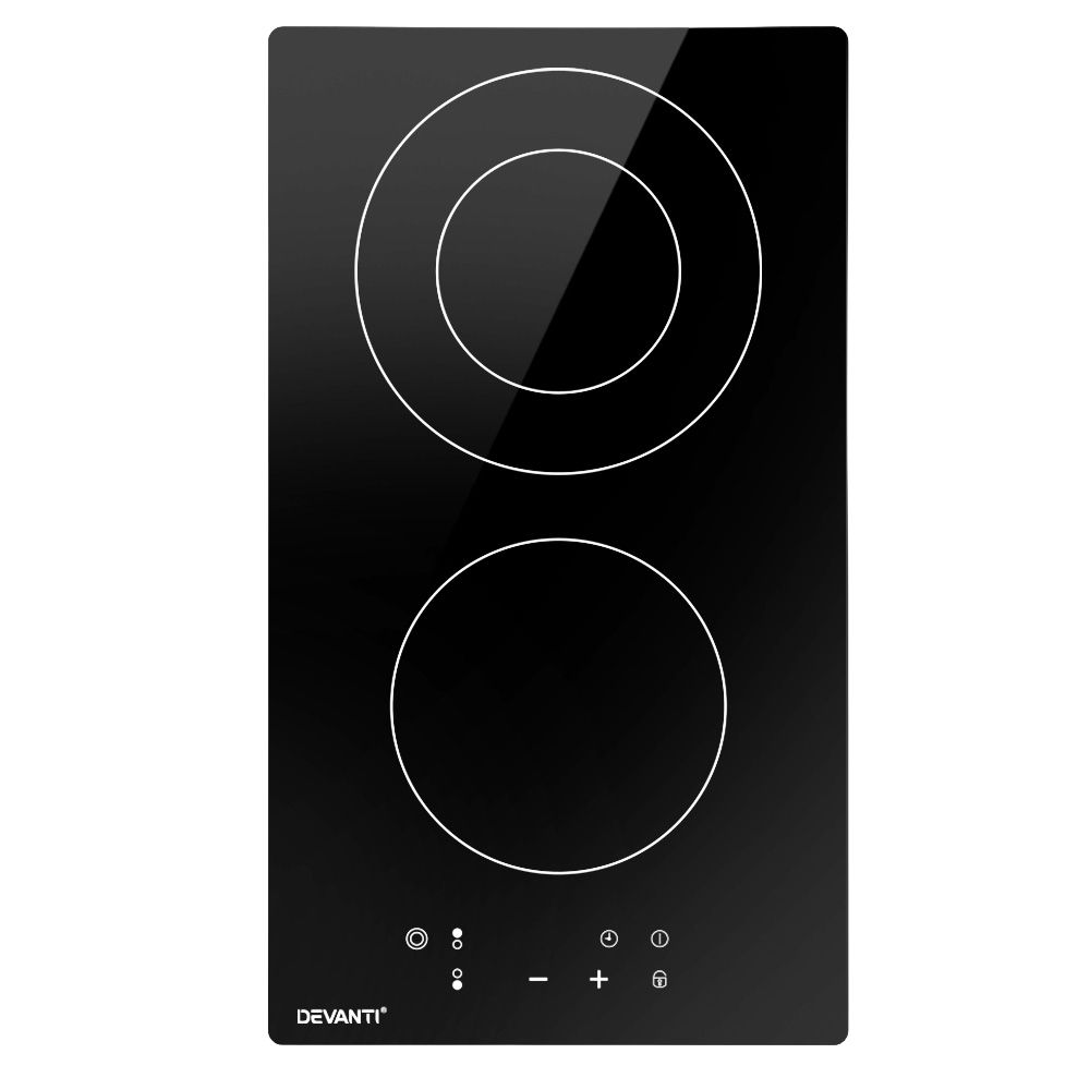 Devanti 30cm Electric Ceramic Cooktop with 3 Cooking Zones