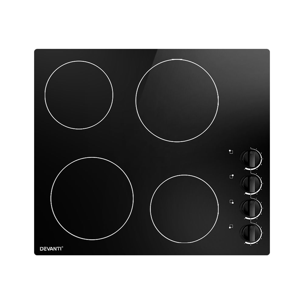 Devanti 60cm Electric Ceramic Cooktop with Four Cooking Zones