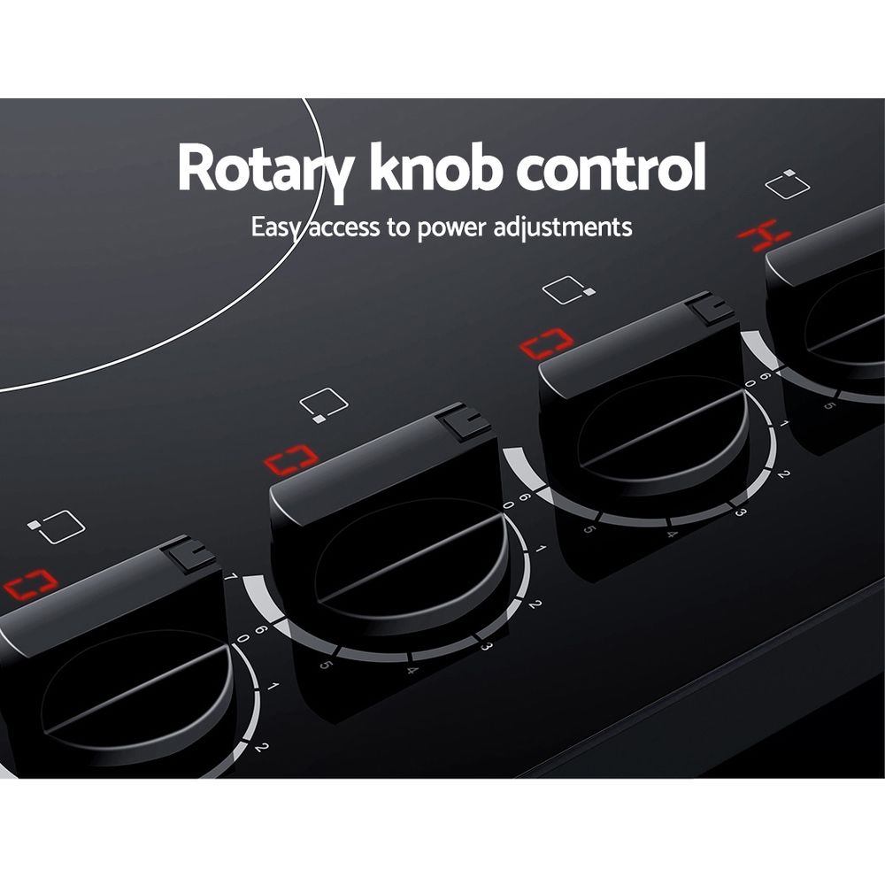 Devanti 60cm Electric Ceramic Cooktop with Four Cooking Zones