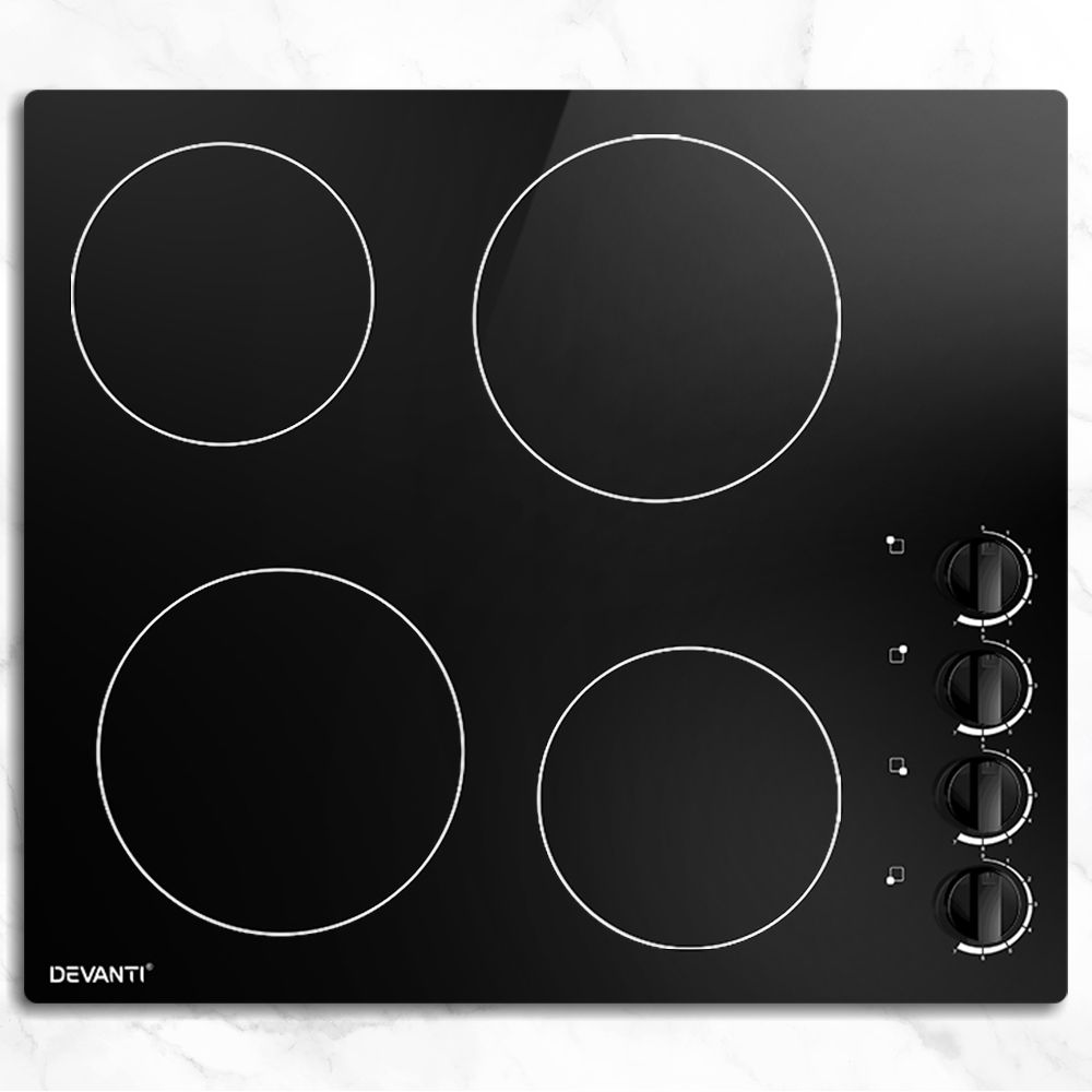 Devanti 60cm Electric Ceramic Cooktop with Four Cooking Zones