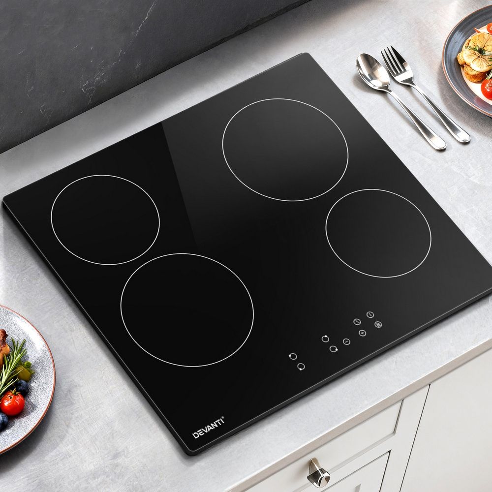 Devanti 60cm Electric Ceramic Cooktop 4 Zone Touch Control