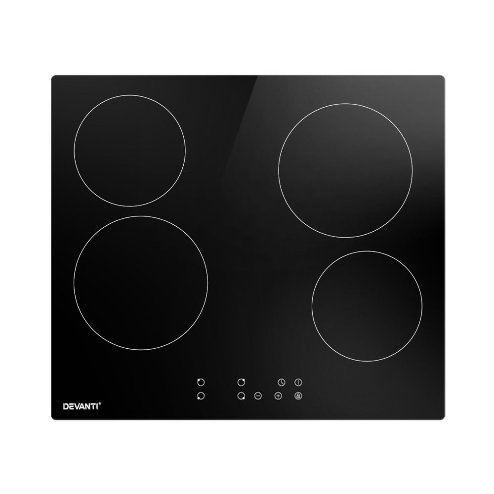 Devanti 60cm Electric Ceramic Cooktop 4 Zone Touch Control
