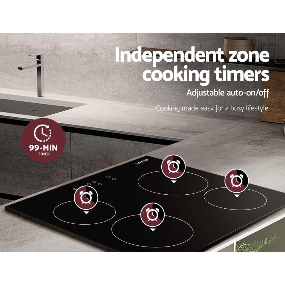 Devanti 60cm Electric Ceramic Cooktop Touch Control Black