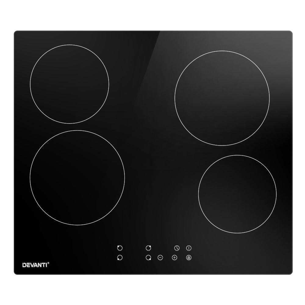 Devanti 60cm Electric Ceramic Cooktop Touch Control Black