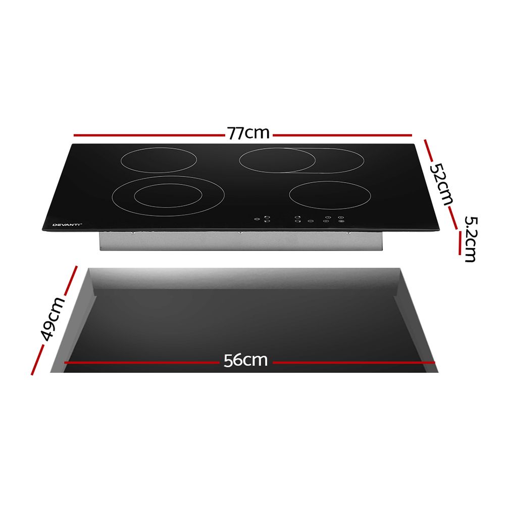 Devanti 77cm Built-in Electric Ceramic Cooktop