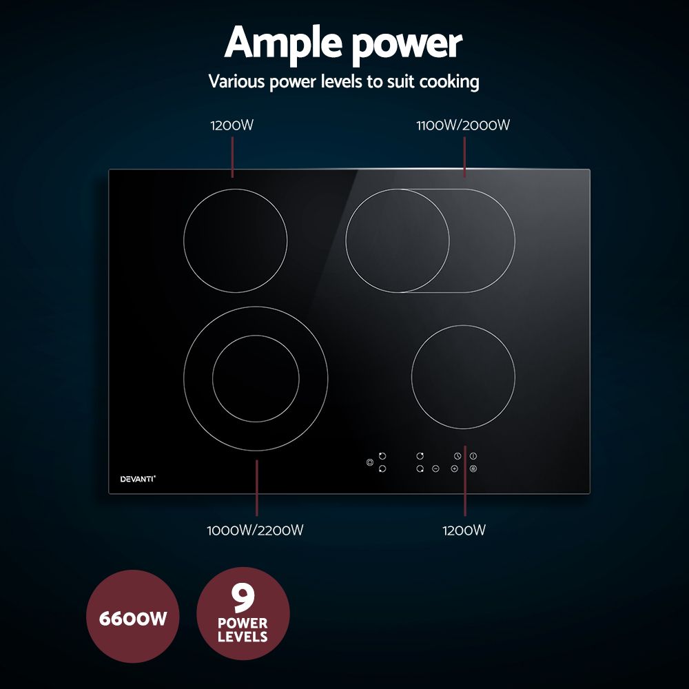 Devanti 77cm Built-in Electric Ceramic Cooktop