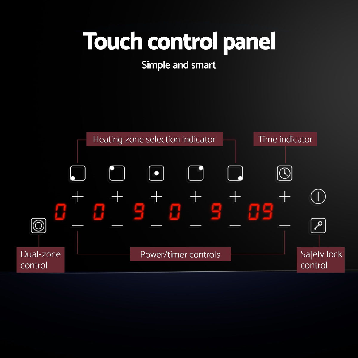 Devanti 90cm Electric Ceramic Cooktop with 8200W Power