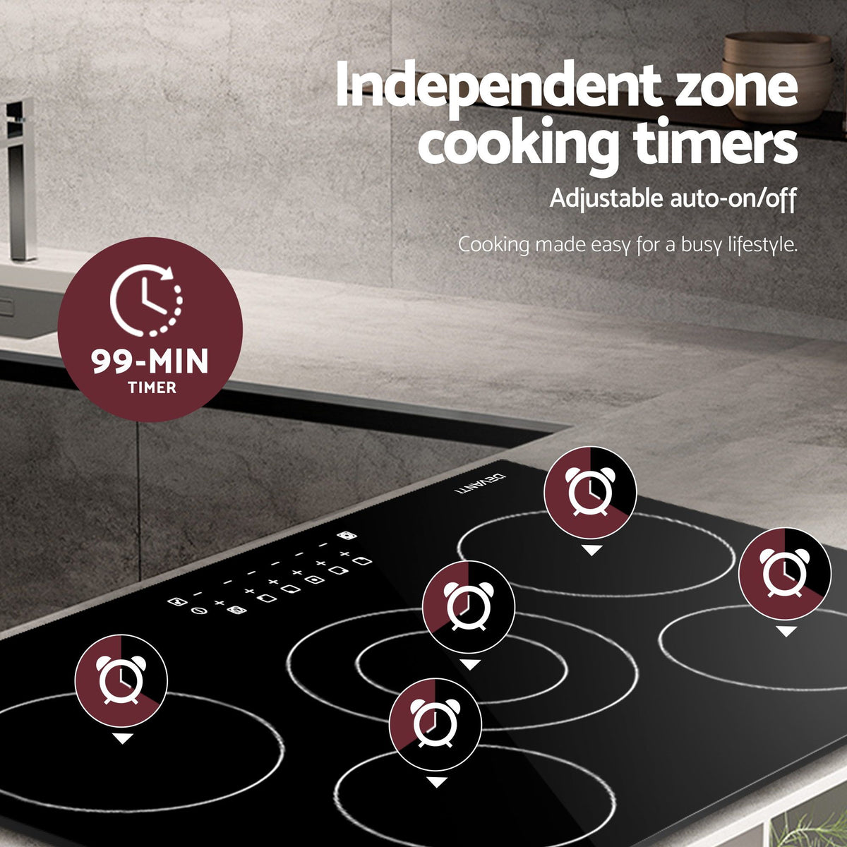 Devanti 90cm Electric Ceramic Cooktop with 8200W Power