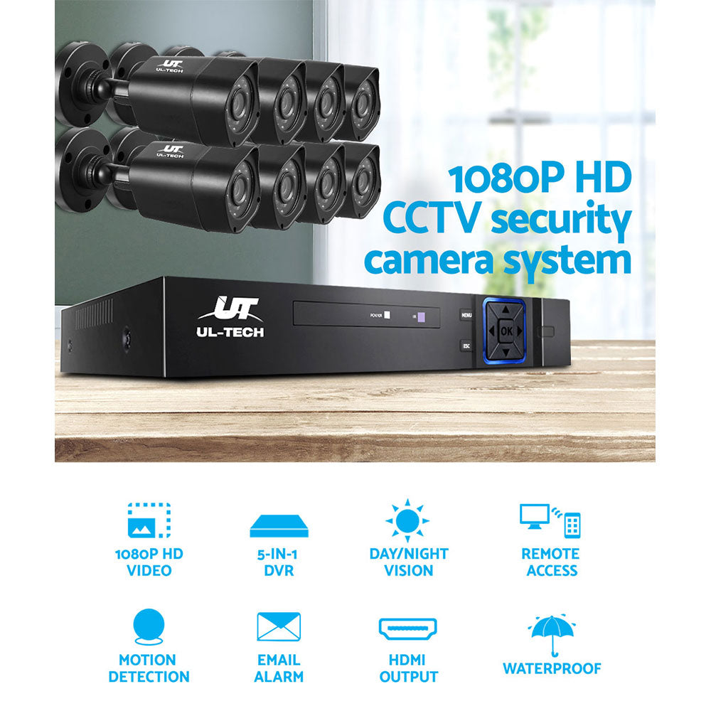 UL-Tech 8CH 1080p CCTV Security System 8 Cameras Night Vision