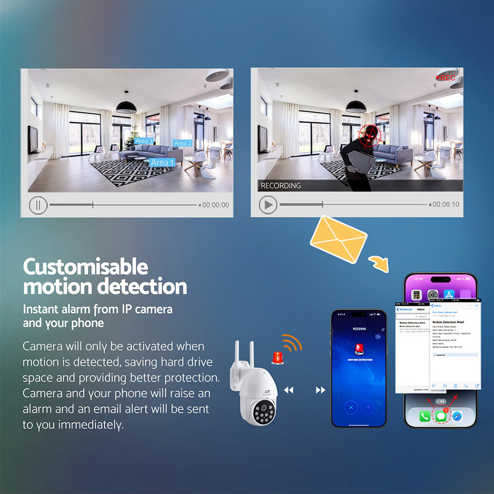 UL-Tech 1080P Wireless IP Camera Security WiFi White