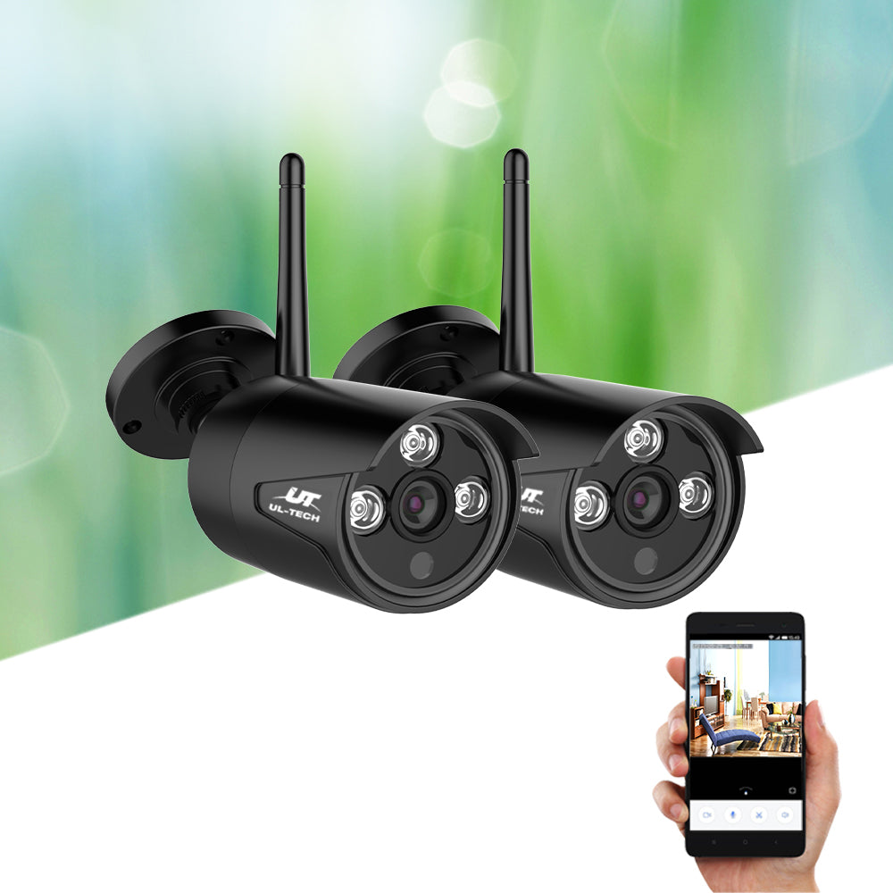 UL-Tech 3MP Wireless Bullet CCTV Cameras 2 Pack