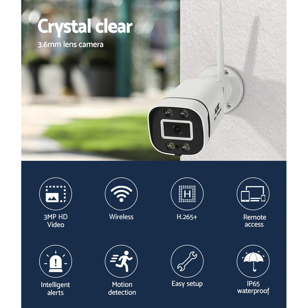 Square 3MP Wireless CCTV Cameras 2-Pack White