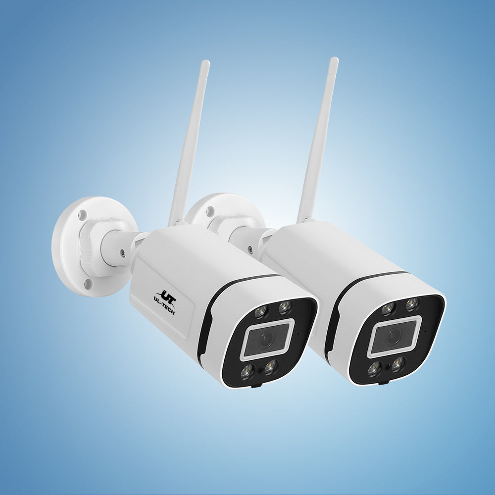 Square 3MP Wireless CCTV Cameras 2-Pack White