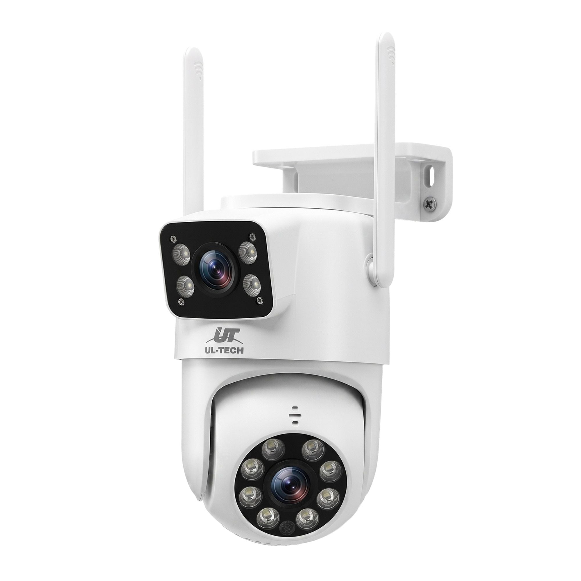 UL-Tech Wireless Security Camera Outdoor Indoor, 2.5K Dual Lens Pan Tilt, 4MP 2×2MP IP Camera, Motion Detection, Auto-Tracking, Colour Night Vision, 2.4G WiFi, Two-Way Audio, Pet Baby Surveillance