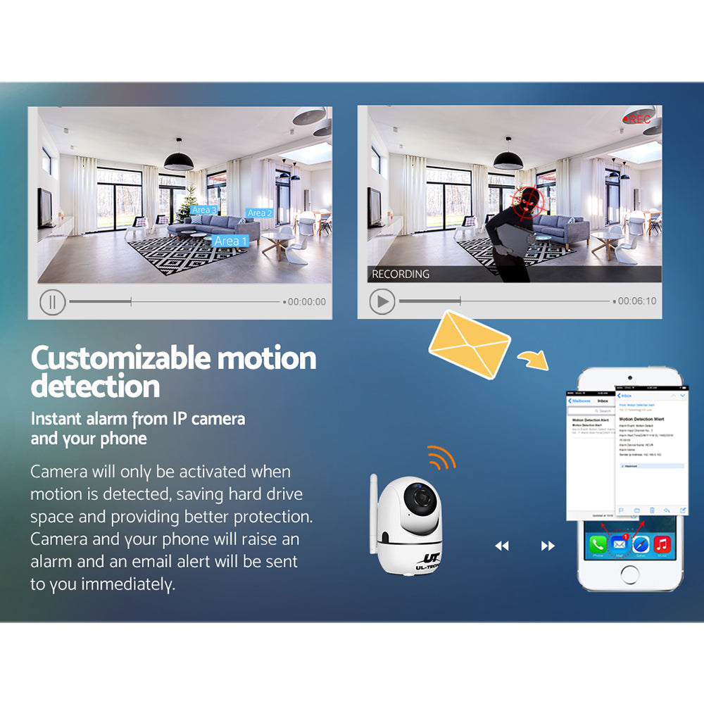 UL-Tech 1080P Wireless IP Camera Home Security White