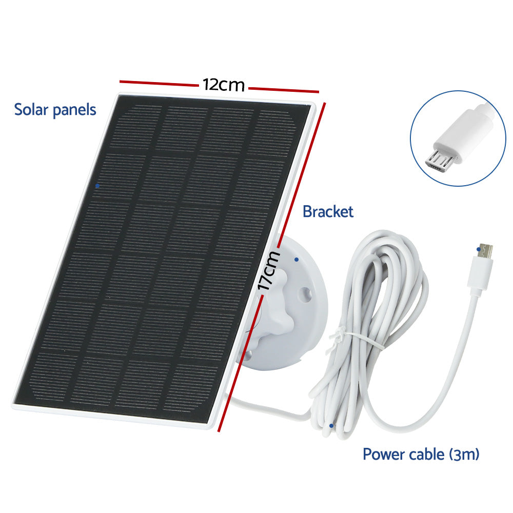 UL-Tech 1080P Wireless Outdoor Security Camera Rechargeable White Solar Panel