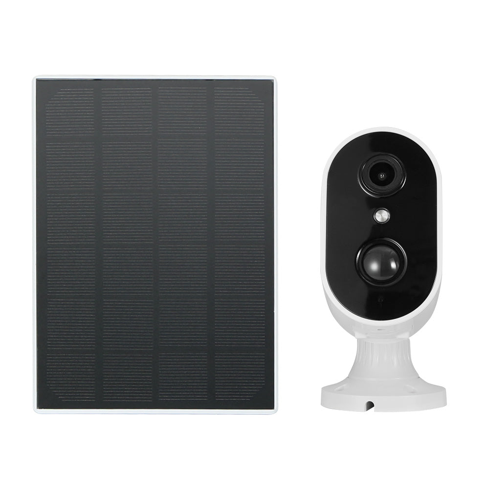 UL-Tech 1080P Wireless Outdoor Security Camera Rechargeable White Solar Panel