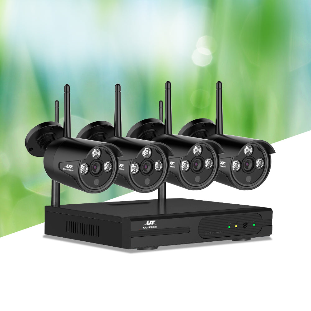 UL-tech 8CH NVR Wireless CCTV Security System 3MP 4 Bullet Cameras