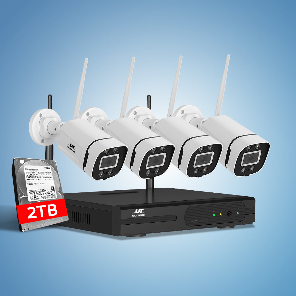 UL-tech 8CH 3MP Wireless CCTV Security System 4 Cameras 2TB