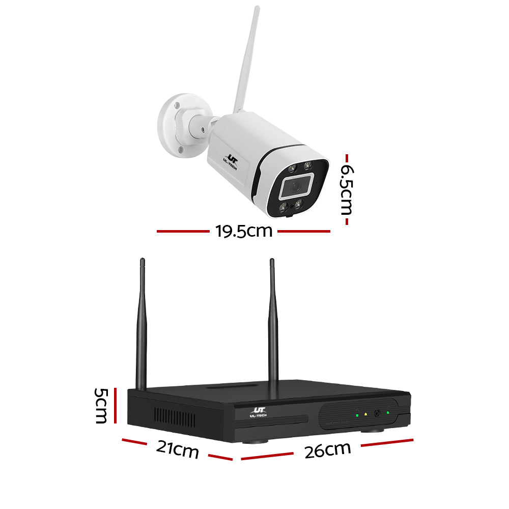 UL-Tech 8CH 3MP Wireless CCTV Security System 1TB 4 Cameras