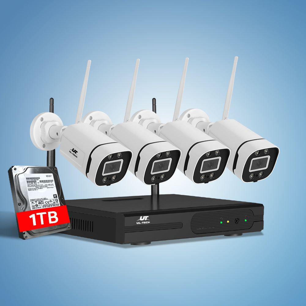 UL-Tech 8CH 3MP Wireless CCTV Security System 1TB 4 Cameras
