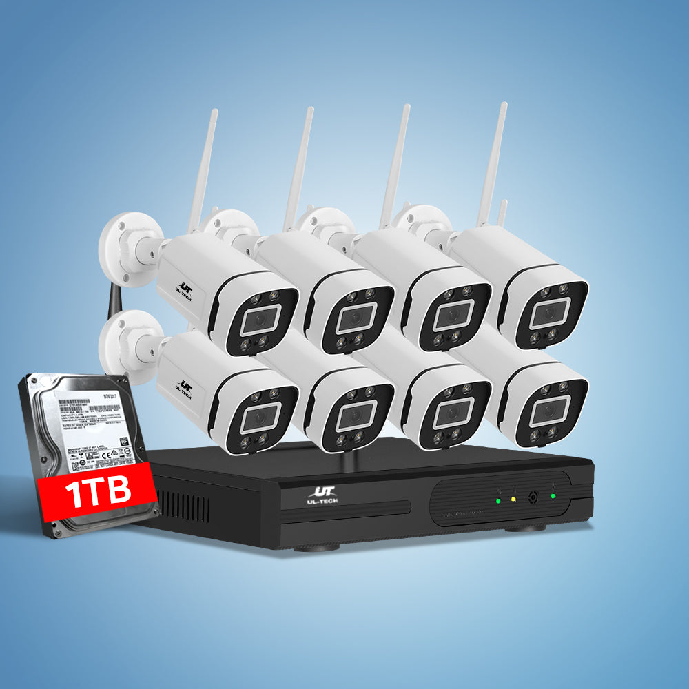 UL-tech 8CH NVR Wireless CCTV Security System 3MP 8 Cameras 1TB