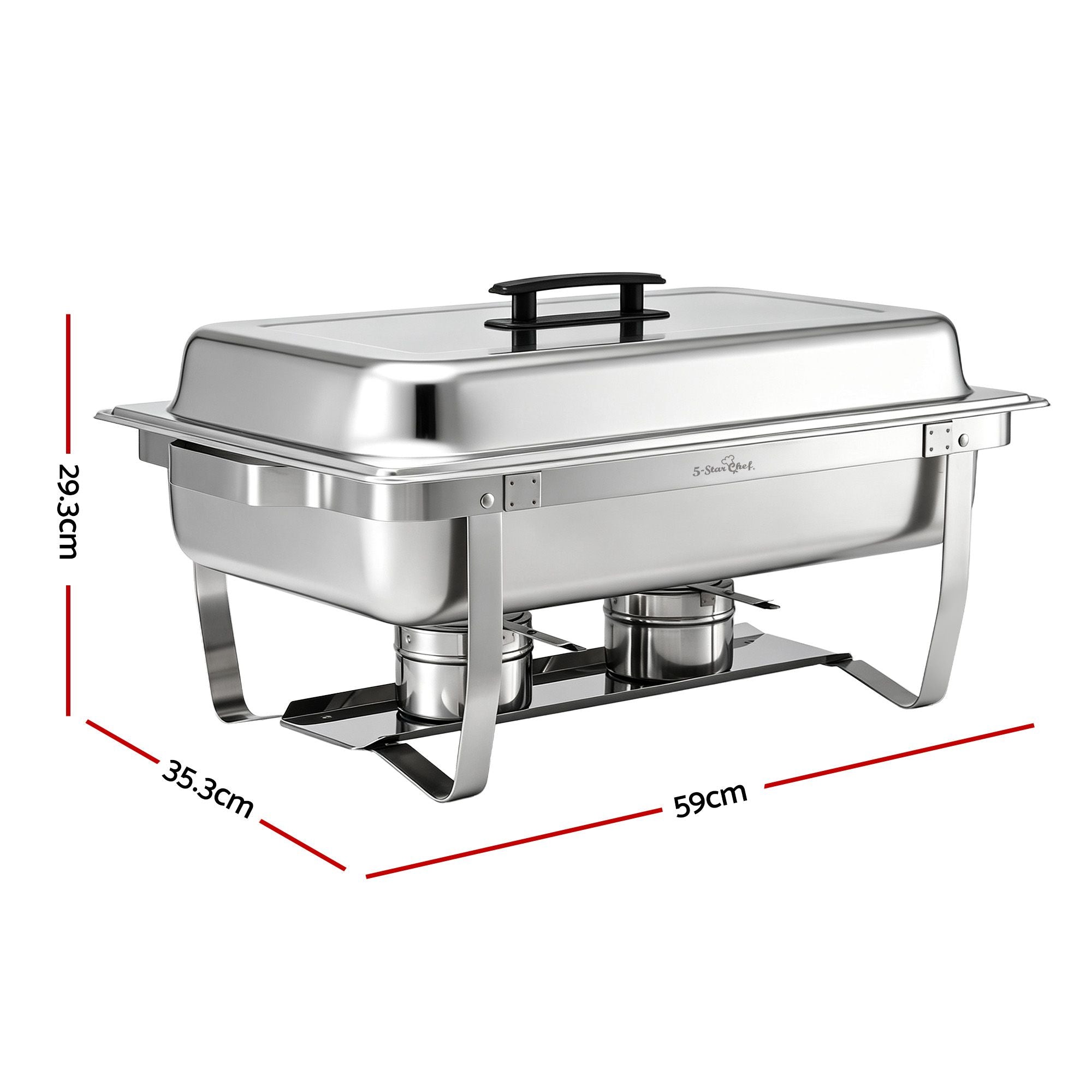 5-Star Chef Chafing Dish 7.5L 3-Pan Buffet Warmer Food Warmer Catering Server