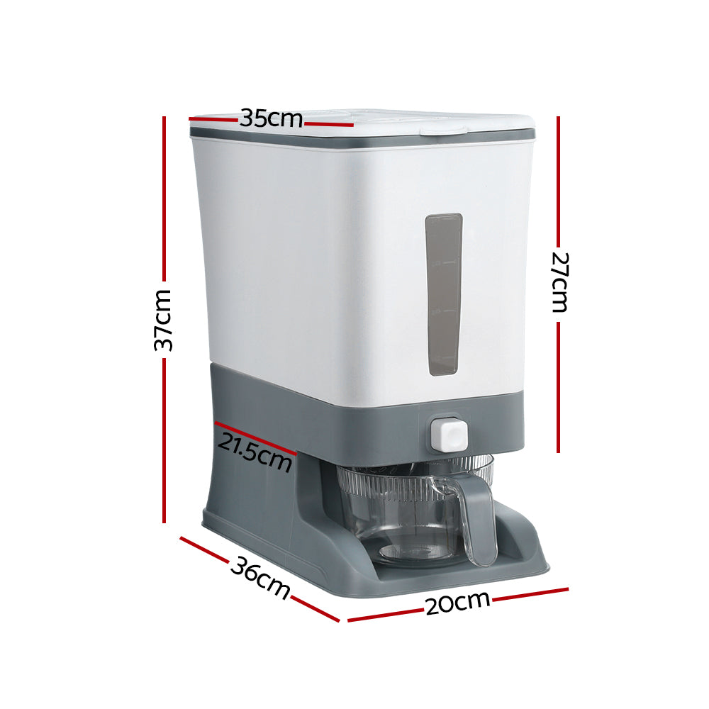 5-Star Chef 12KG Cereal Dispenser White/Grey