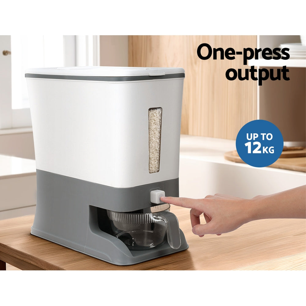 5-Star Chef 12KG Cereal Dispenser White/Grey