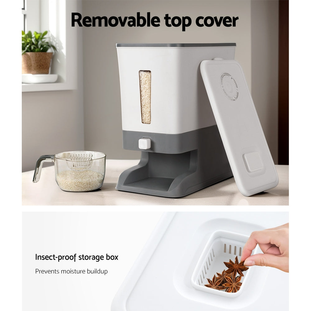 5-Star Chef 12KG Cereal Dispenser White/Grey