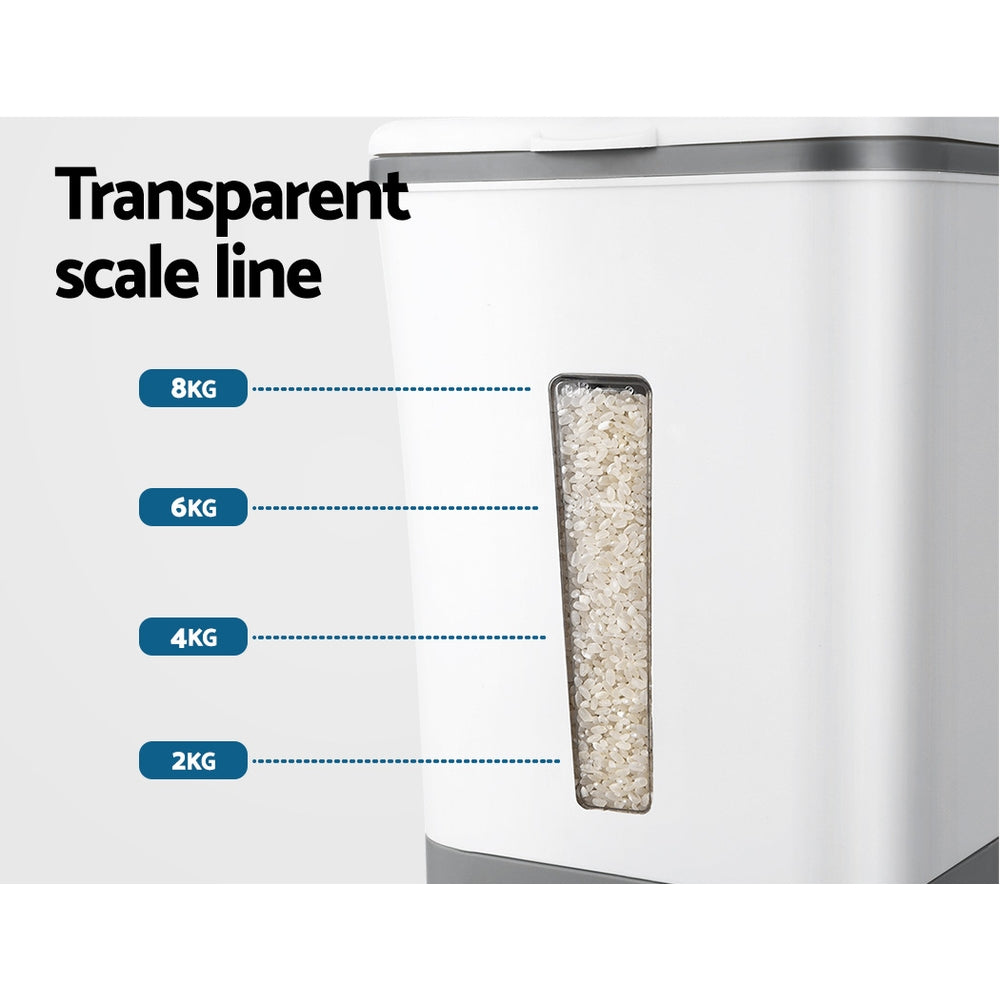 5-Star Chef 12KG Cereal Dispenser White/Grey
