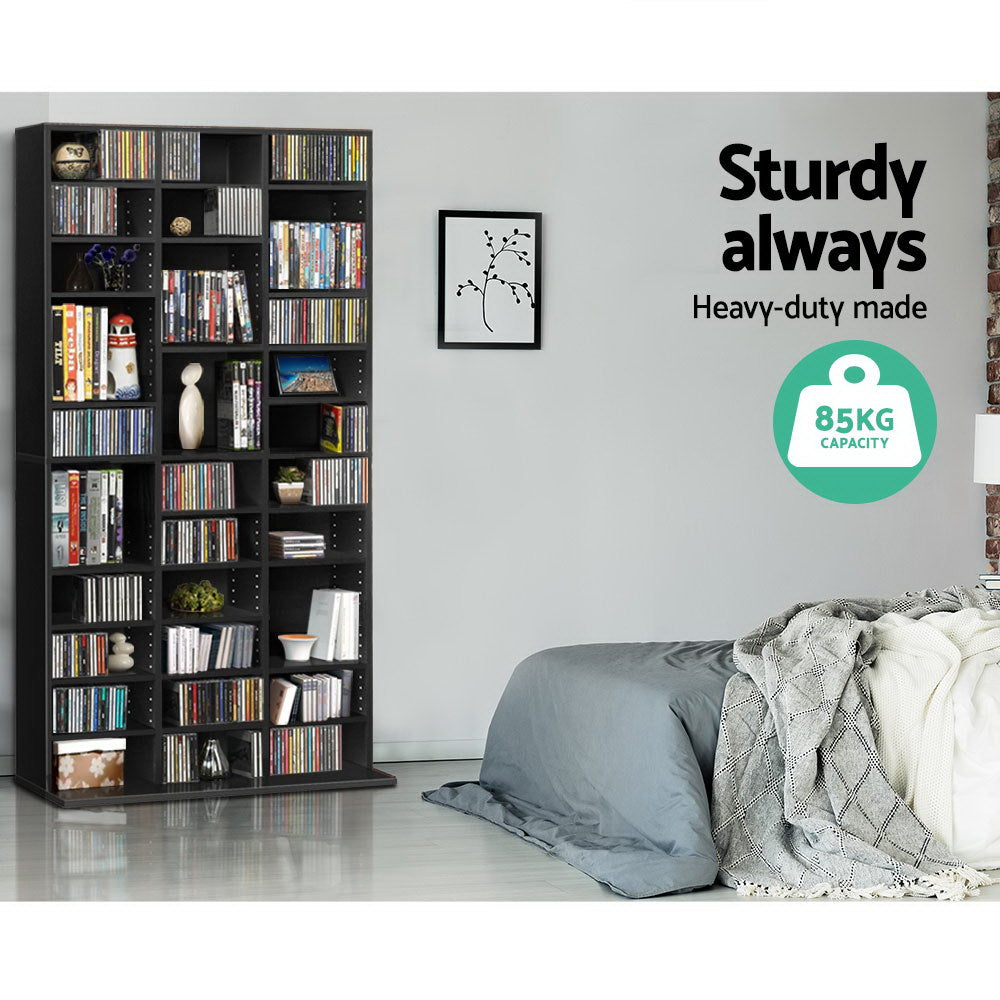BERT Black CD Storage Rack Bookshelf