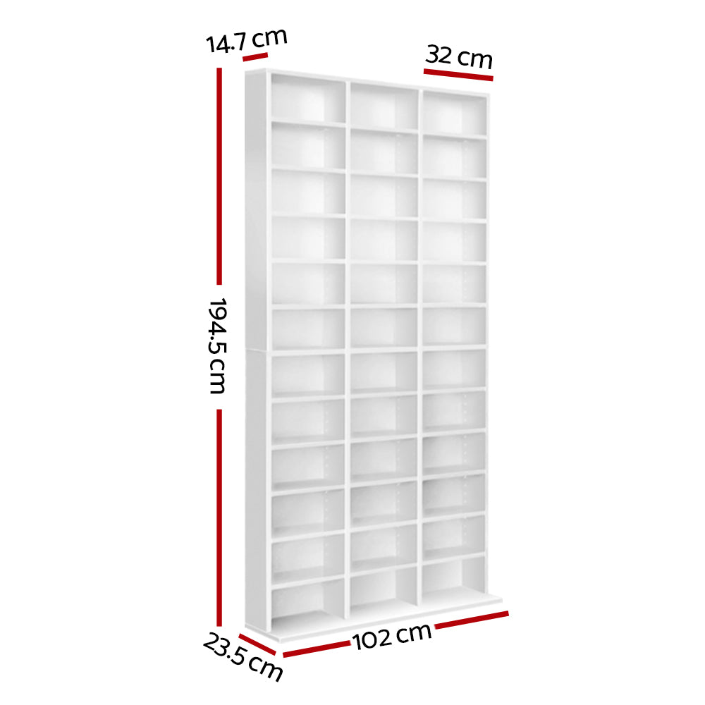 BERT White CD Storage Rack Bookshelf