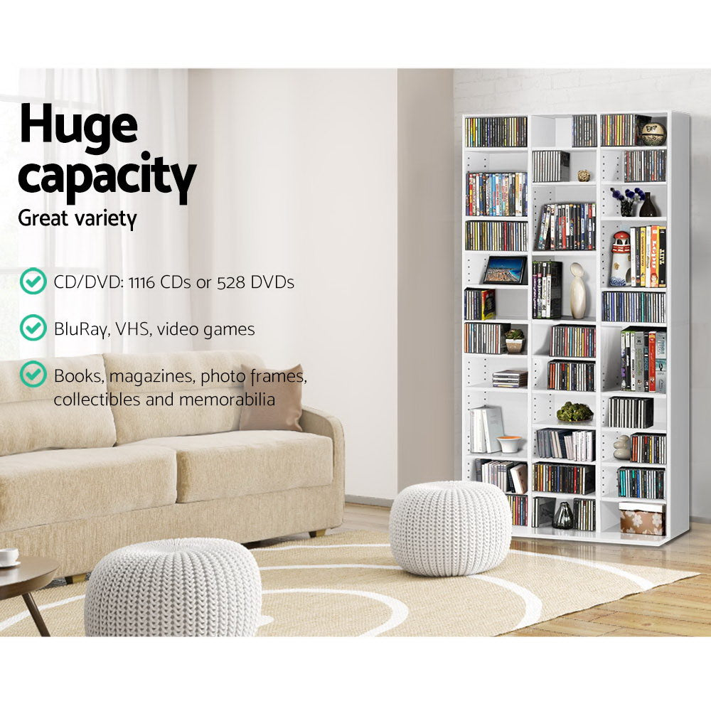 BERT White CD Storage Rack Bookshelf