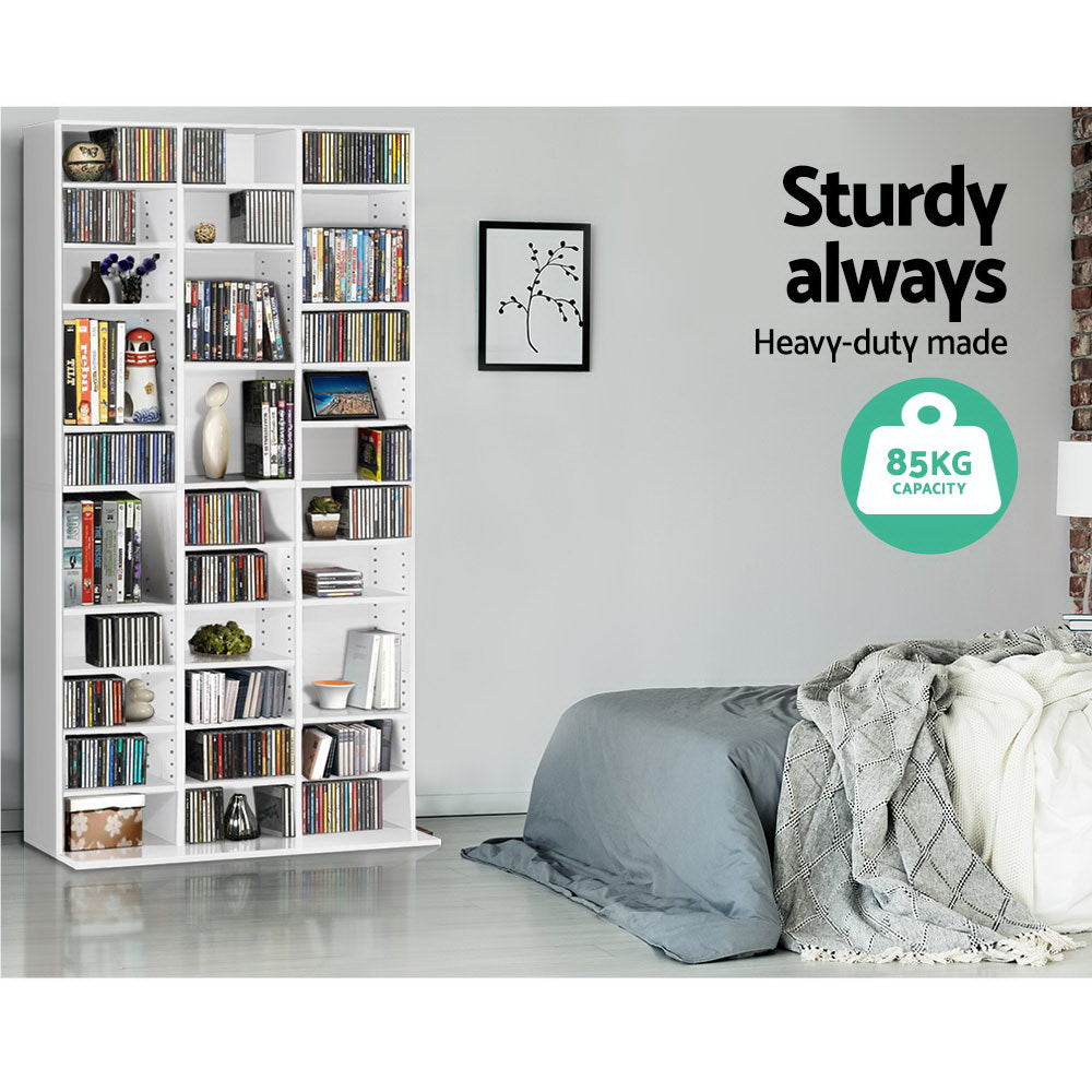 BERT White CD Storage Rack Bookshelf