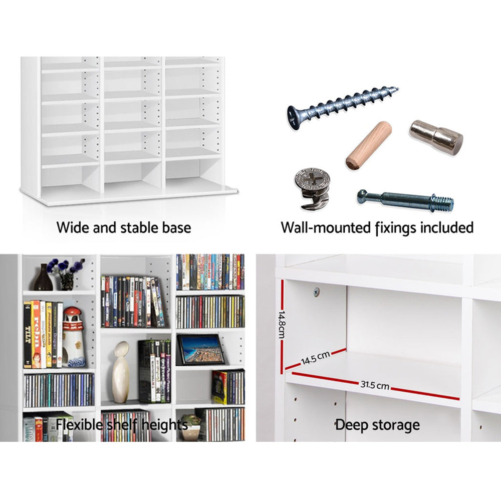 BERT White CD Storage Rack Bookshelf
