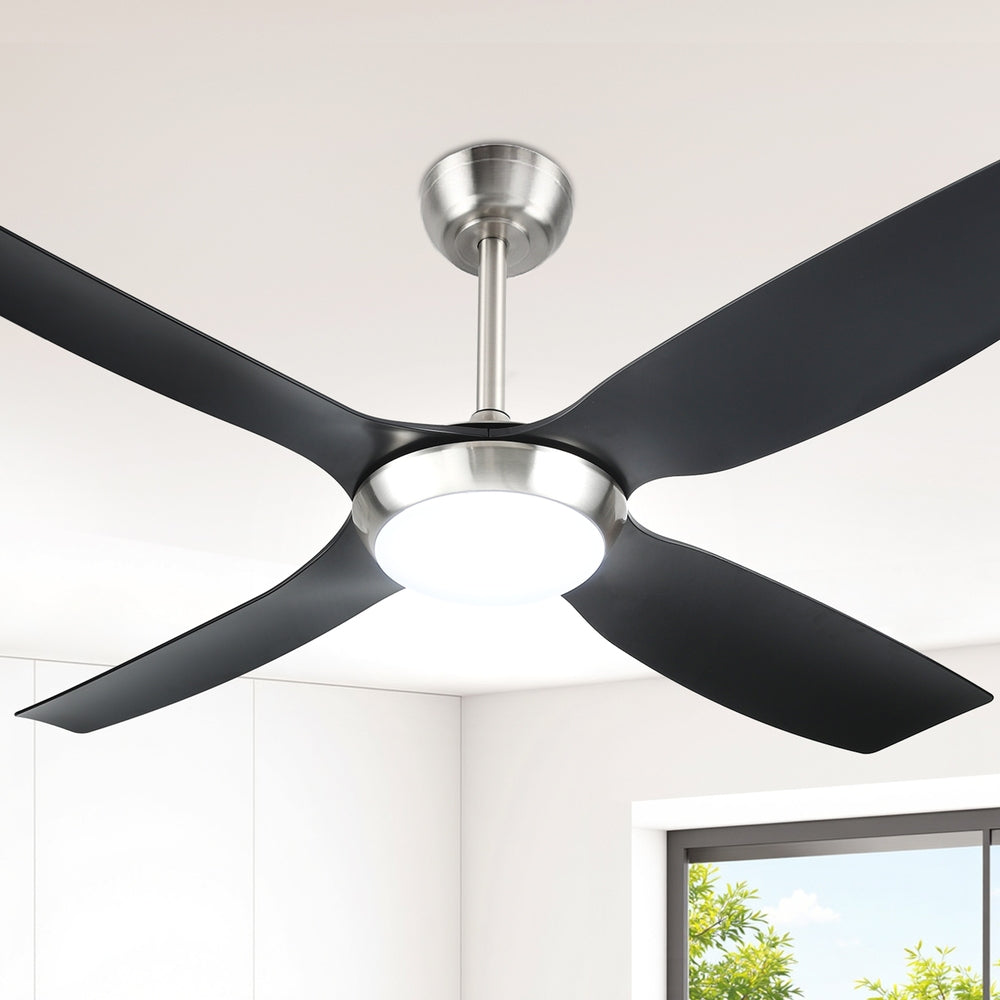 Devanti 52-Inch Ceiling Fan DC Motor LED Light Remote Black