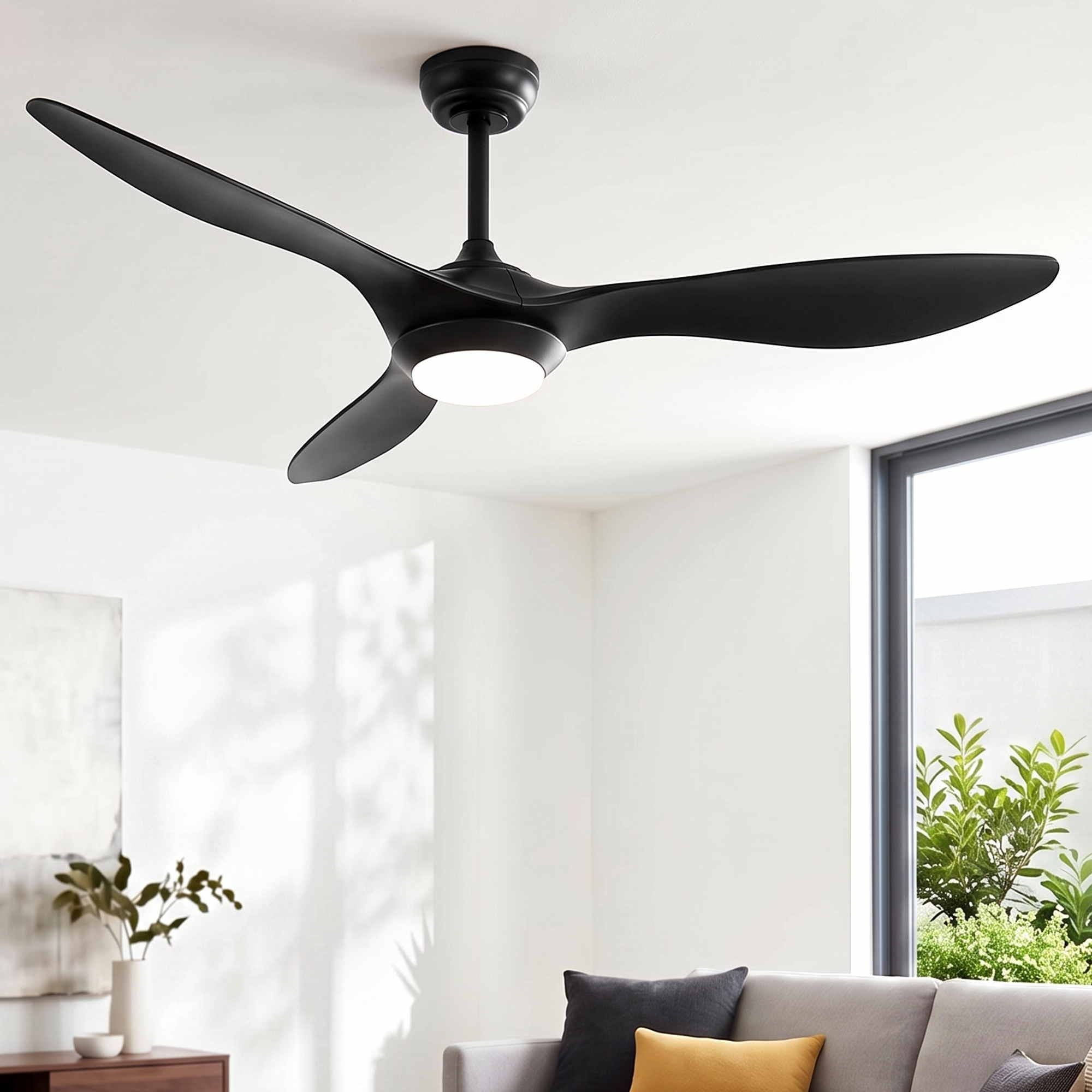 Devanti 52'' Ceiling Fan DC Motor w/Light w/Remote - Black