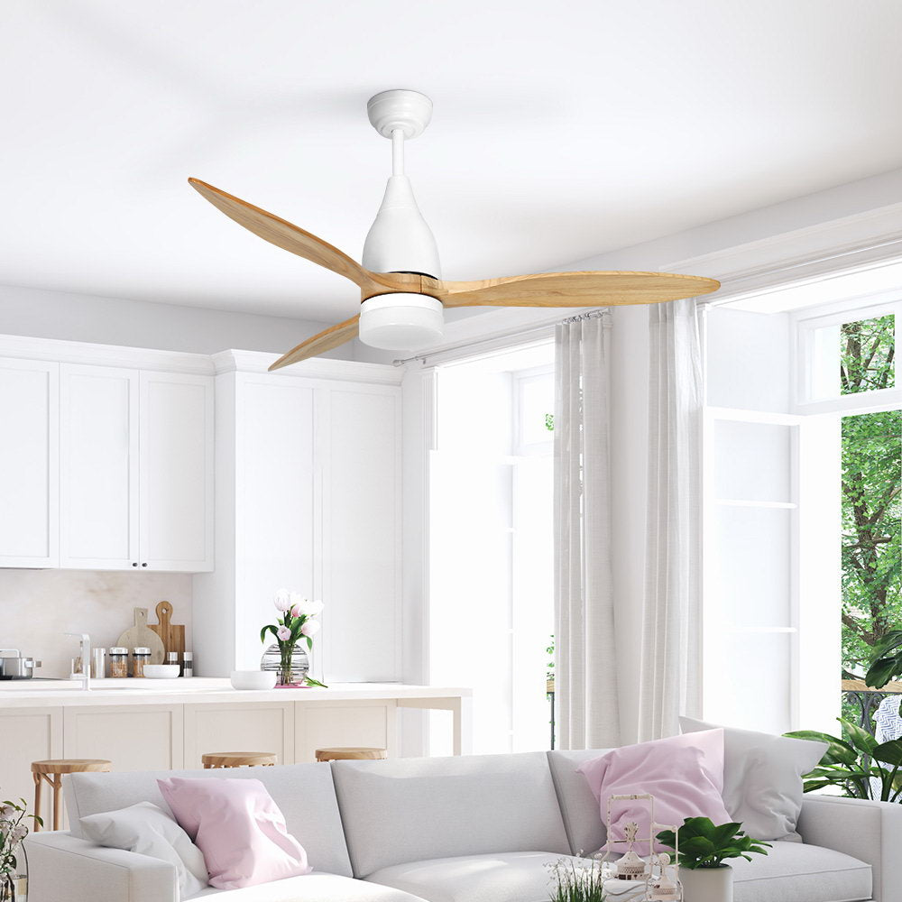 Devanti 52'' Ceiling Fan AC Motor Light Wood Remote Control