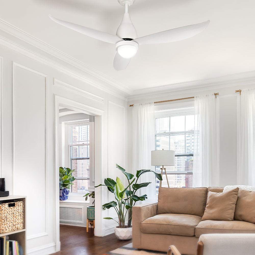 Devanti 52" Ceiling Fan DC Motor LED Light Remote White