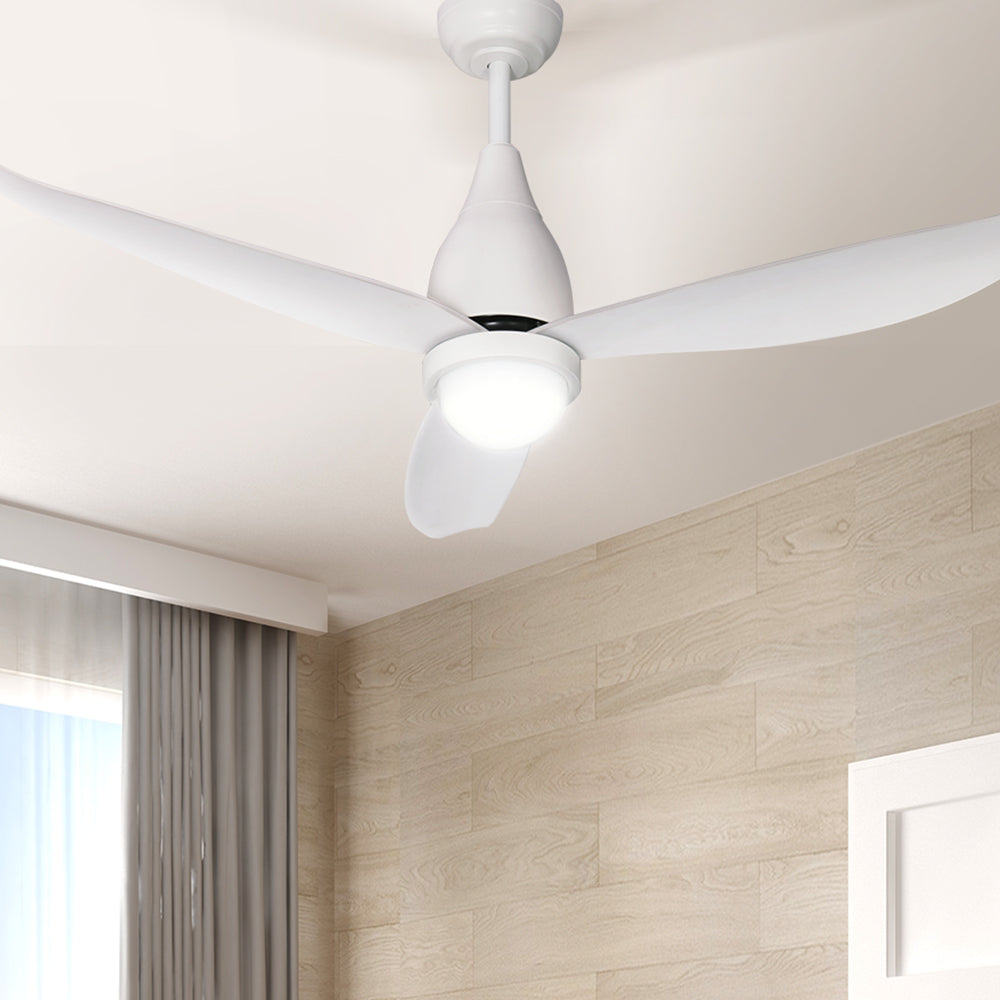 Devanti 52" Ceiling Fan DC Motor LED Light Remote White